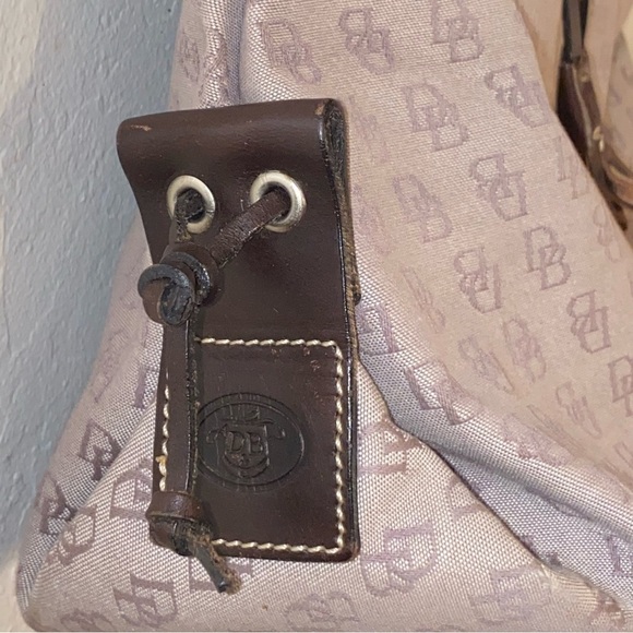 Dooney & Bourke Vintage Monogram Signature Logo Tassel Tote Satchel Bag - Picture 4 of 11